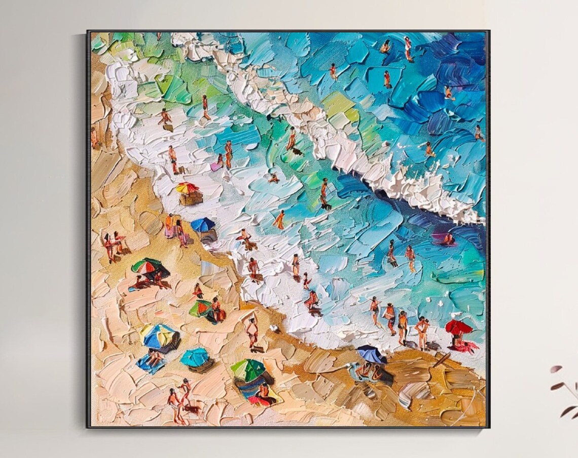 Seaside Oil-Painting Beach Coastal Travel Poster