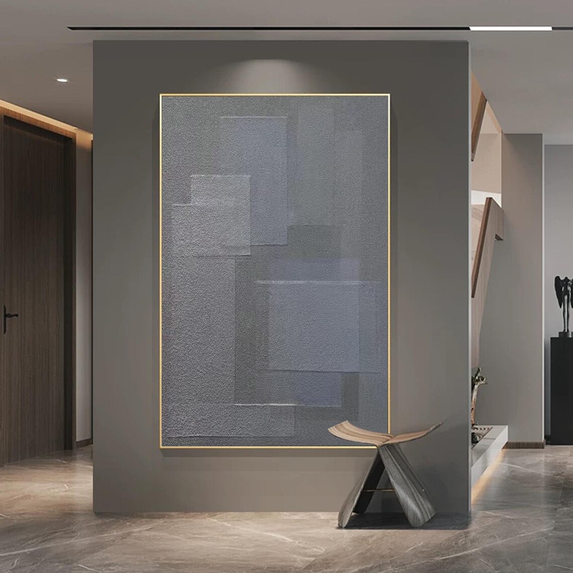 Minimalist Geometric Abstract Painting, Modern Decor