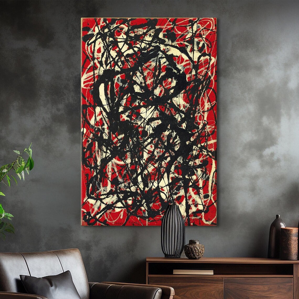 Jackson Pollock-Inspired Abstract Drip Art Print