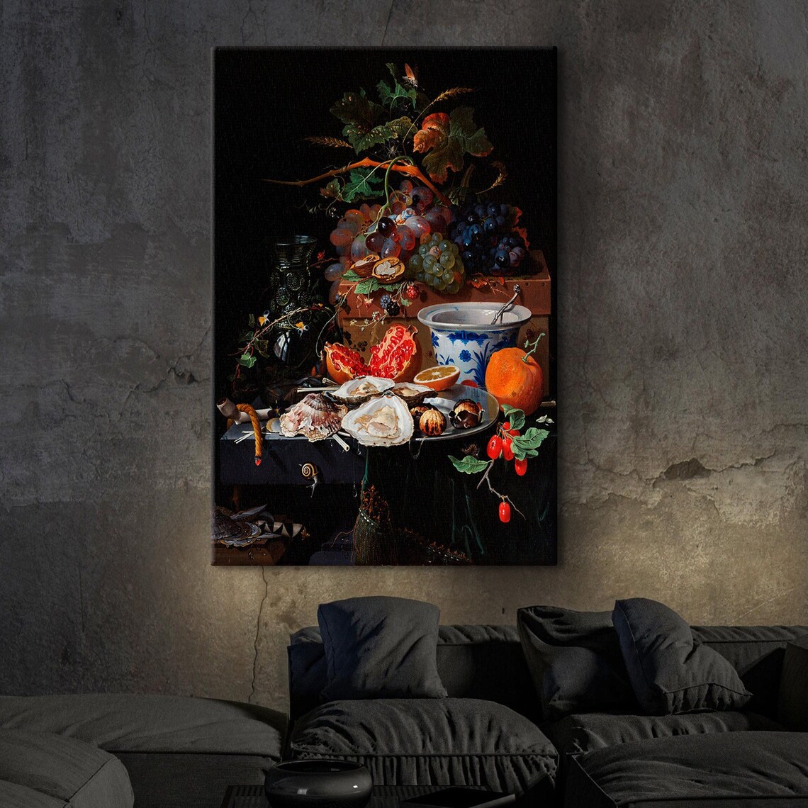 Abraham Mignon Fruit Oysters Porcelain Bowl Dutch Still Life Poster
