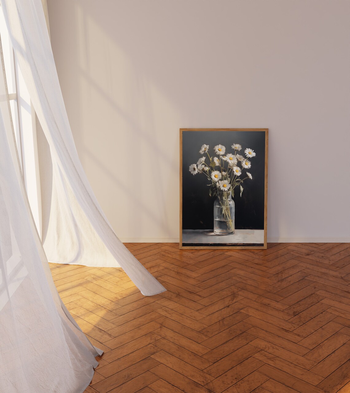 Daisy Still Life Wall Art, Minimalist Floral Print - Image 3