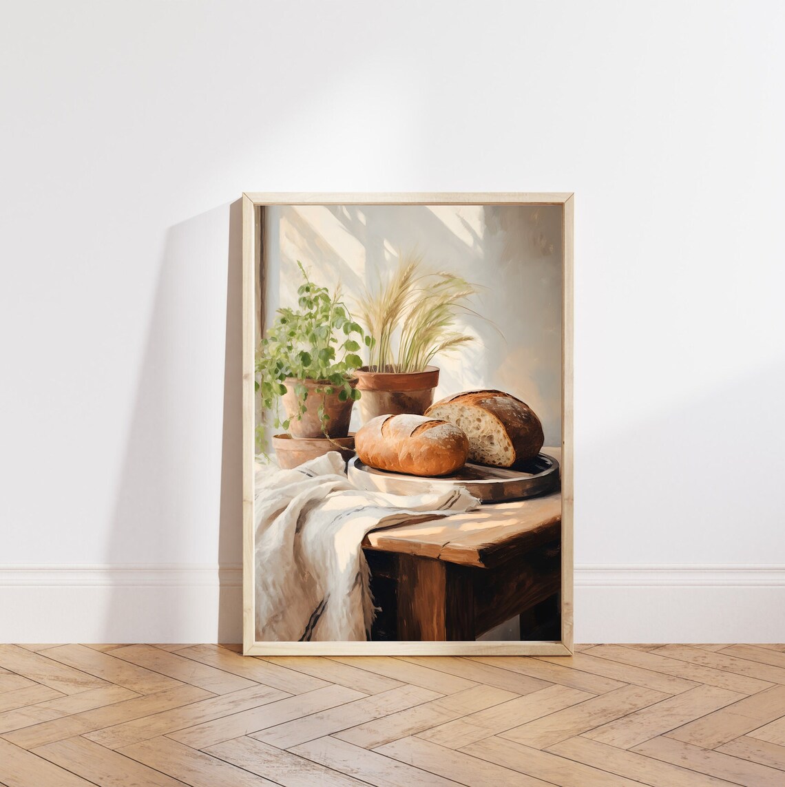 Vintage Bread Still Life Art Print, Rustic Kitchen Decor - Image 6