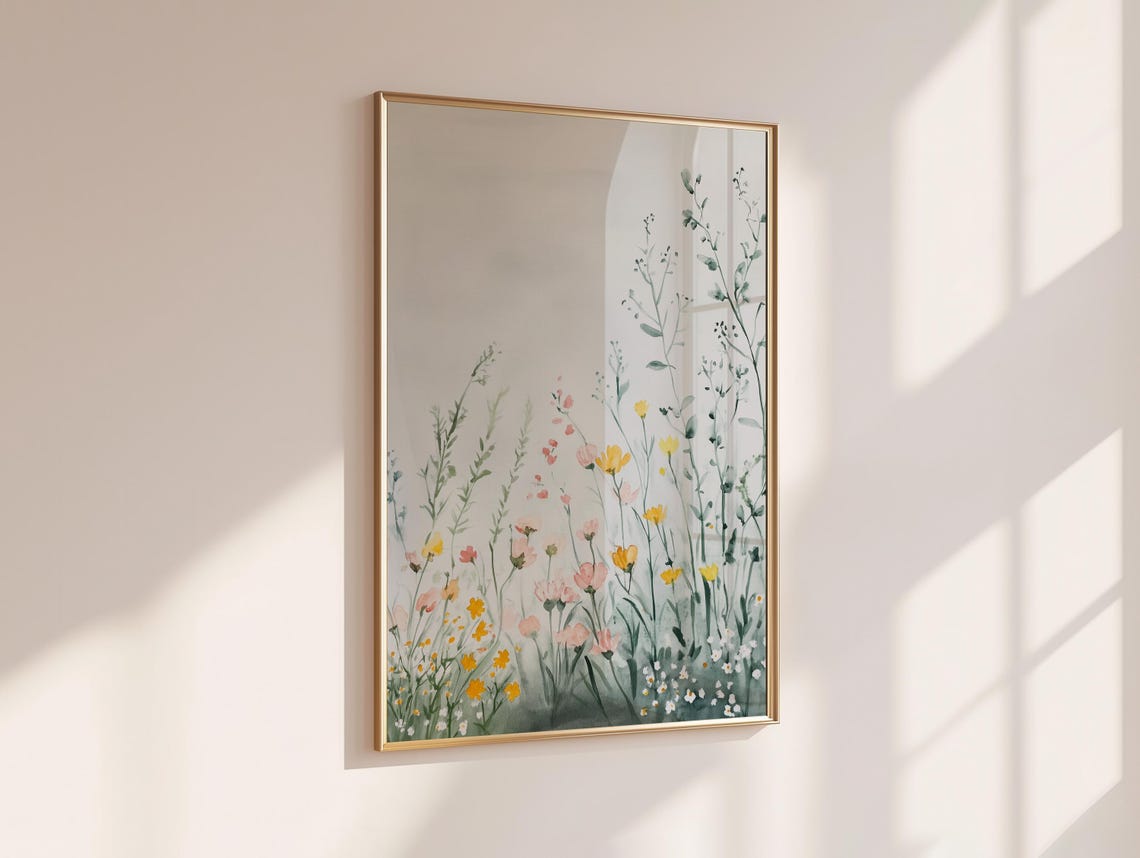 Wildflowers Painting Spring Flower Watercolor Art Print Field Of Flowers Wall Art Landscape Print Meadow Artwork Wildflower Girl - Image 6