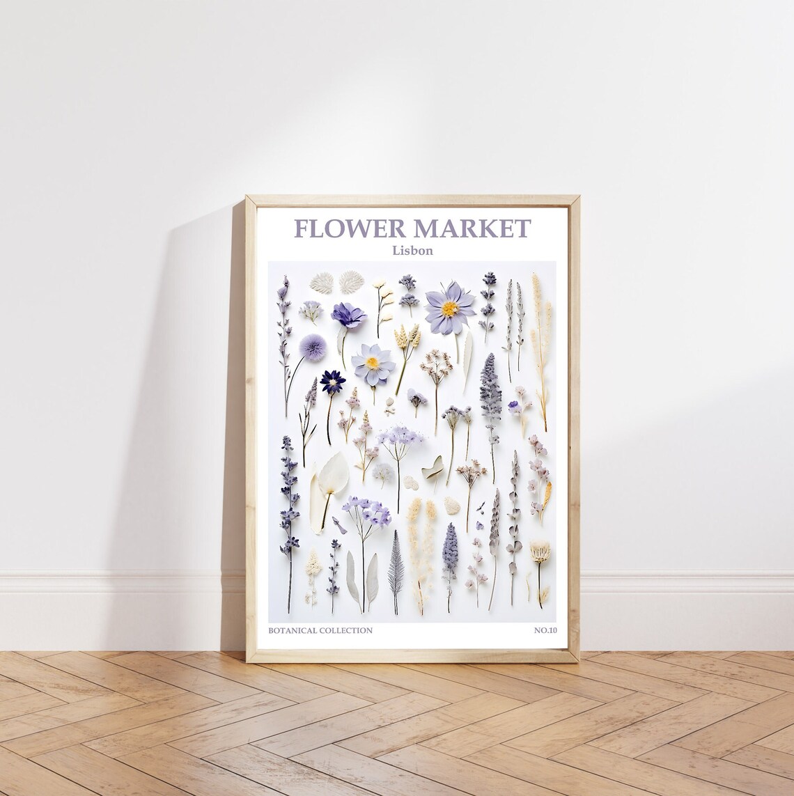 Lisbon Flower Market Lavender Purple Pressed Wildflower Poster - Image 5