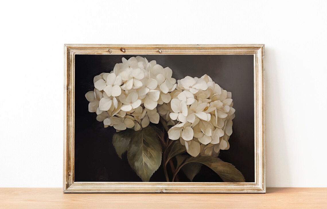 Hortensja Vintage Flower Art Print, Moody Botanical - Image 2