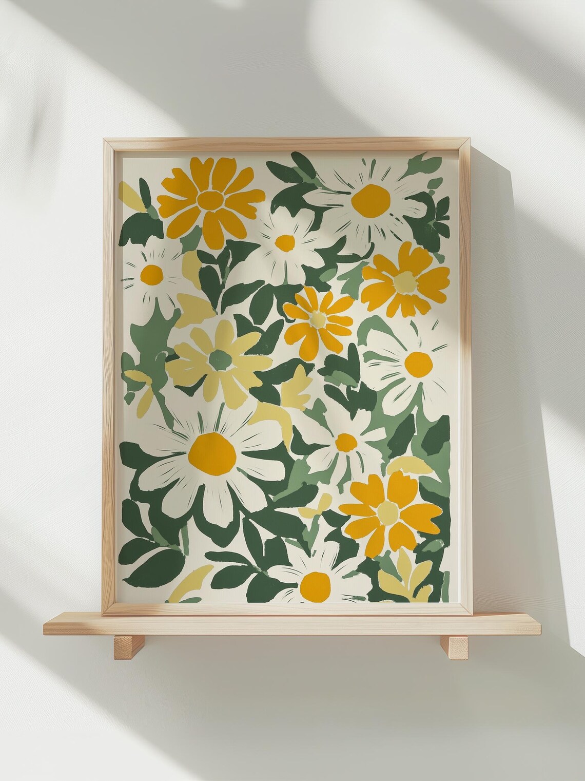Daisies Floral Illustration, Boho Art Print
