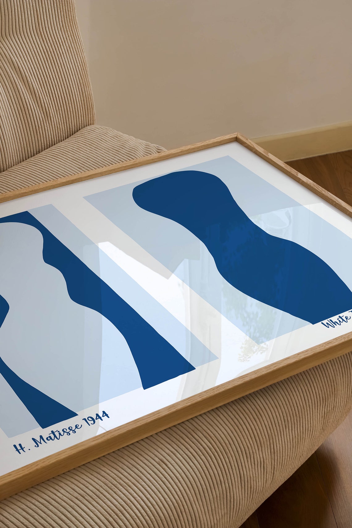 Blue Henri Matisse Print Minimalist Abstract Poster Mid Century Modern Wall Art - Image 2