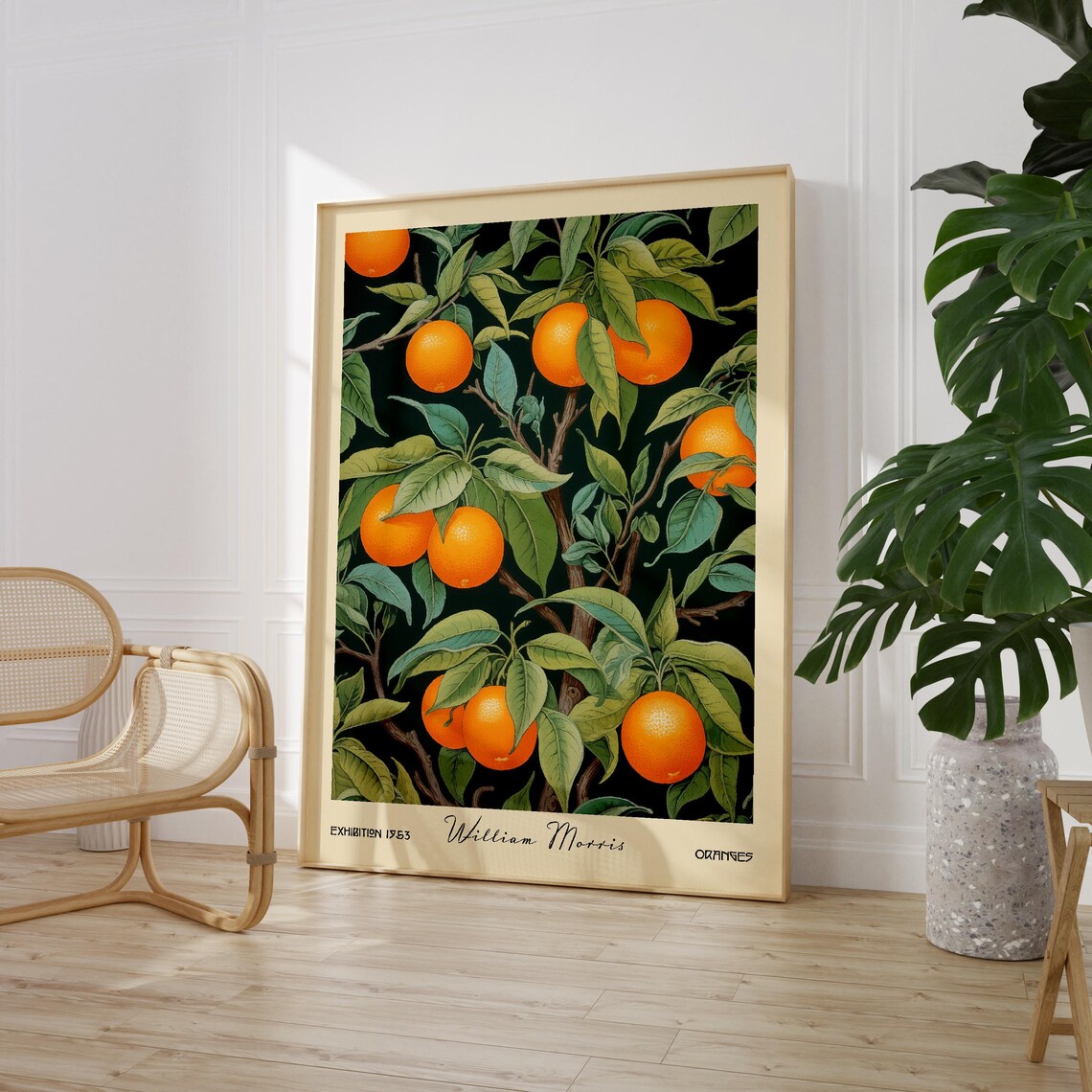 Oranges Kitchen Art Print, William Morris Botanical