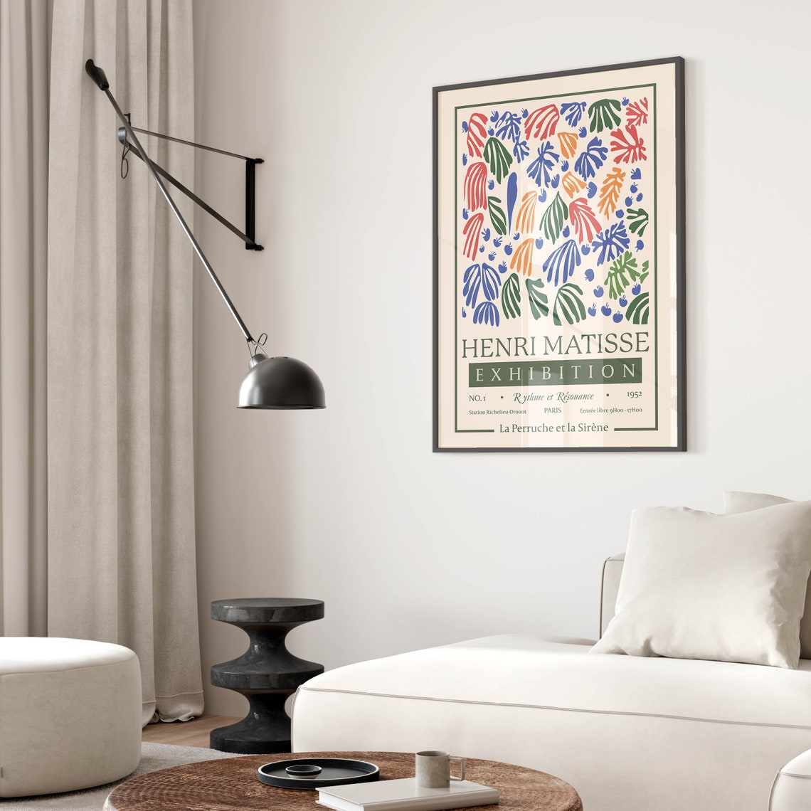 Henri Matisse Print Exhibition Poster La Sirene Et Le Perruche 1952 Mid Century Modern Wall Art - Image 2