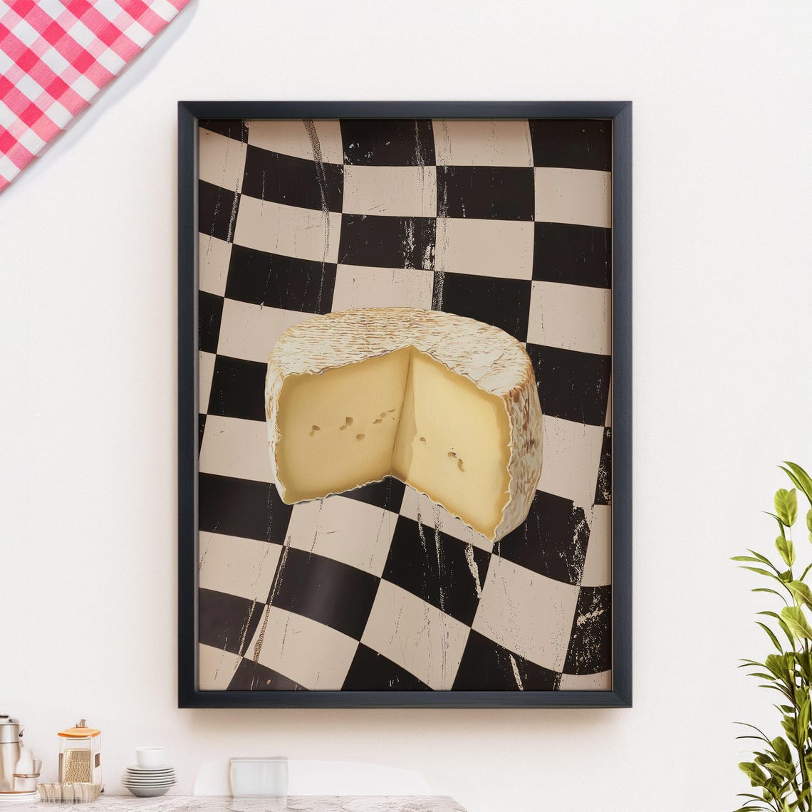 Retro Cheese Kitchen Poster, Food Print