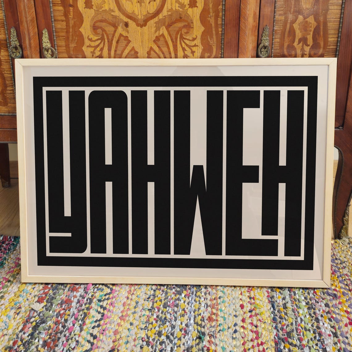 Yahweh Bold Black Minimalist Typography Faith Statement Poster - Image 3