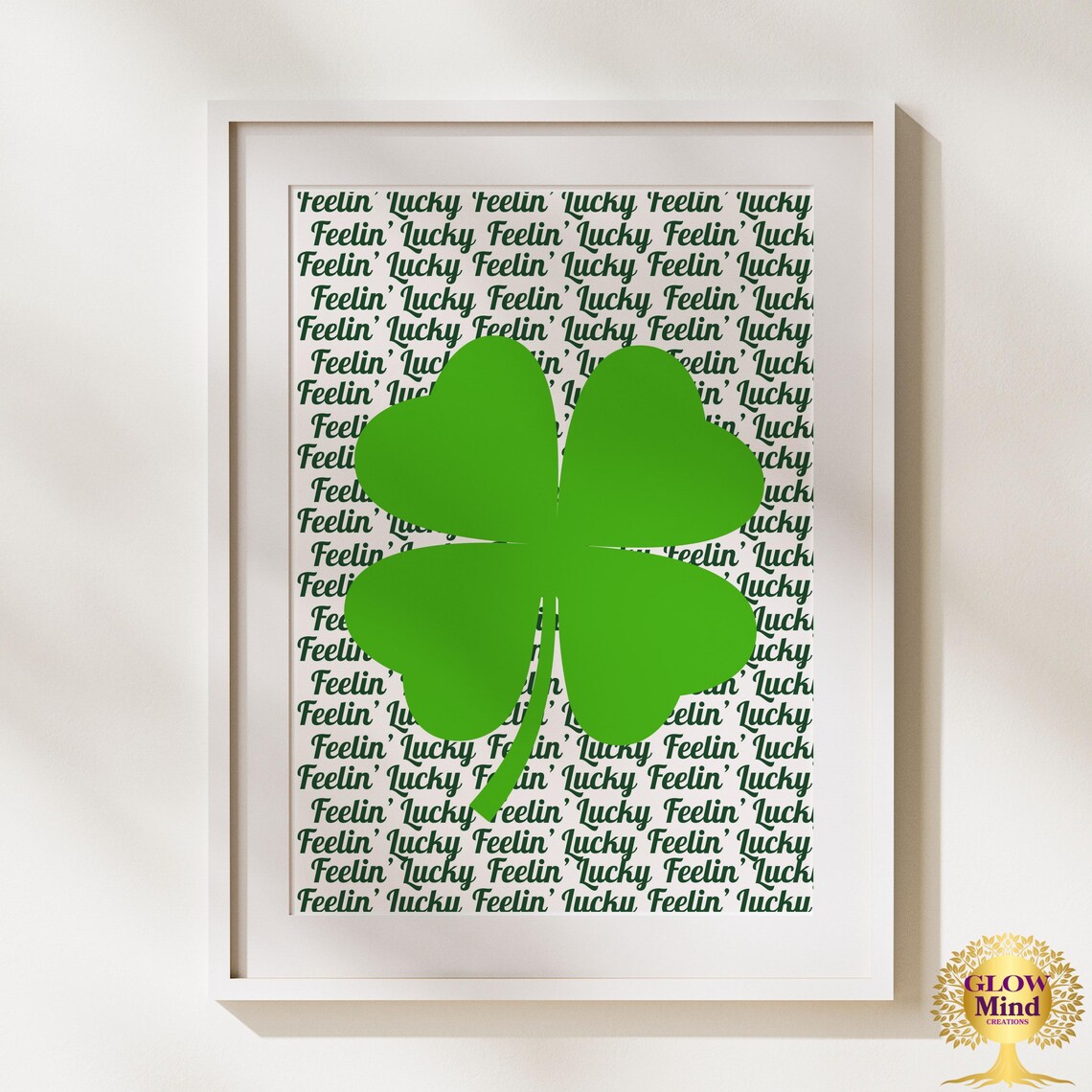 St Patricks Day Feelin Lucky Poster, Irish Clover