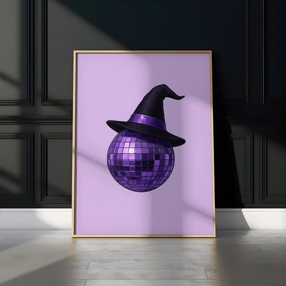 Disco Ball Halloween Retro Prints Trendy Poster Art
