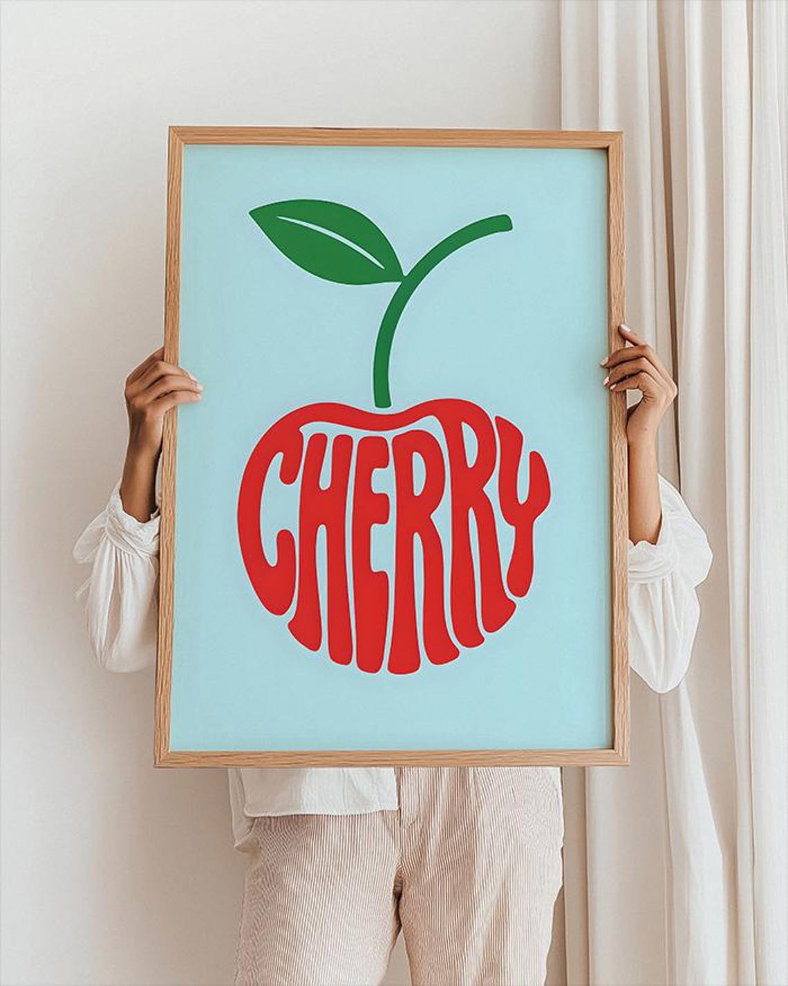 Retro Cherry Art Print Trendy Kitchen Wall Decor