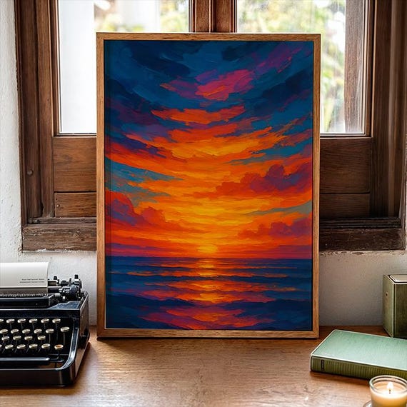Abstract Sunset Print Vibrant Wall Art