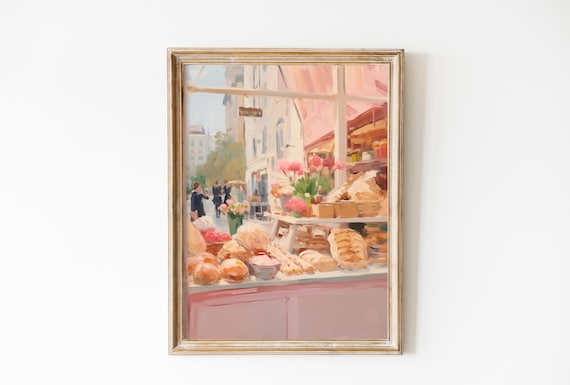 Pink Vintage Bakery Paris Pastry Art Print