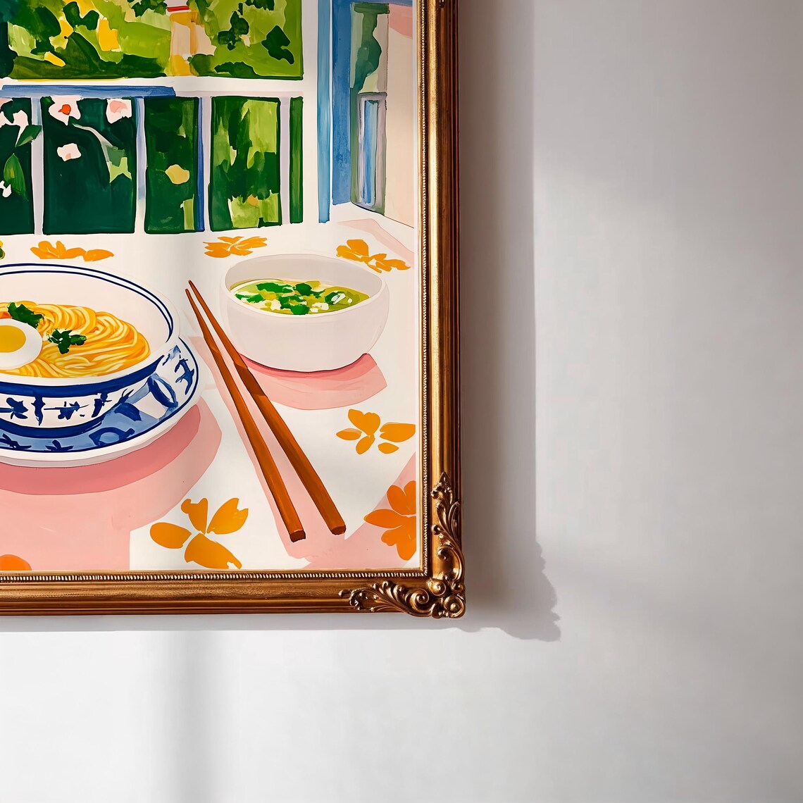 Traditional Japanese Ramen Bowl Painting, Kyoto Architecture - Image 2