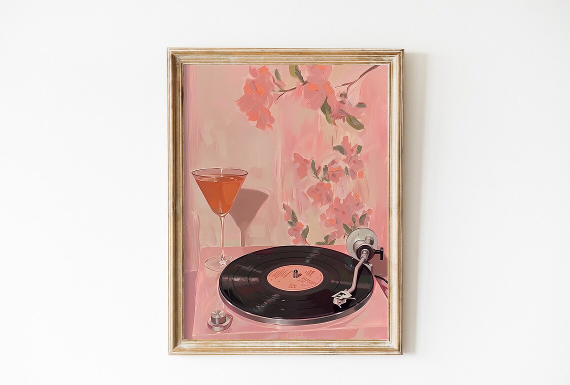 Vintage Record Aperol Spritz Music Poster Print