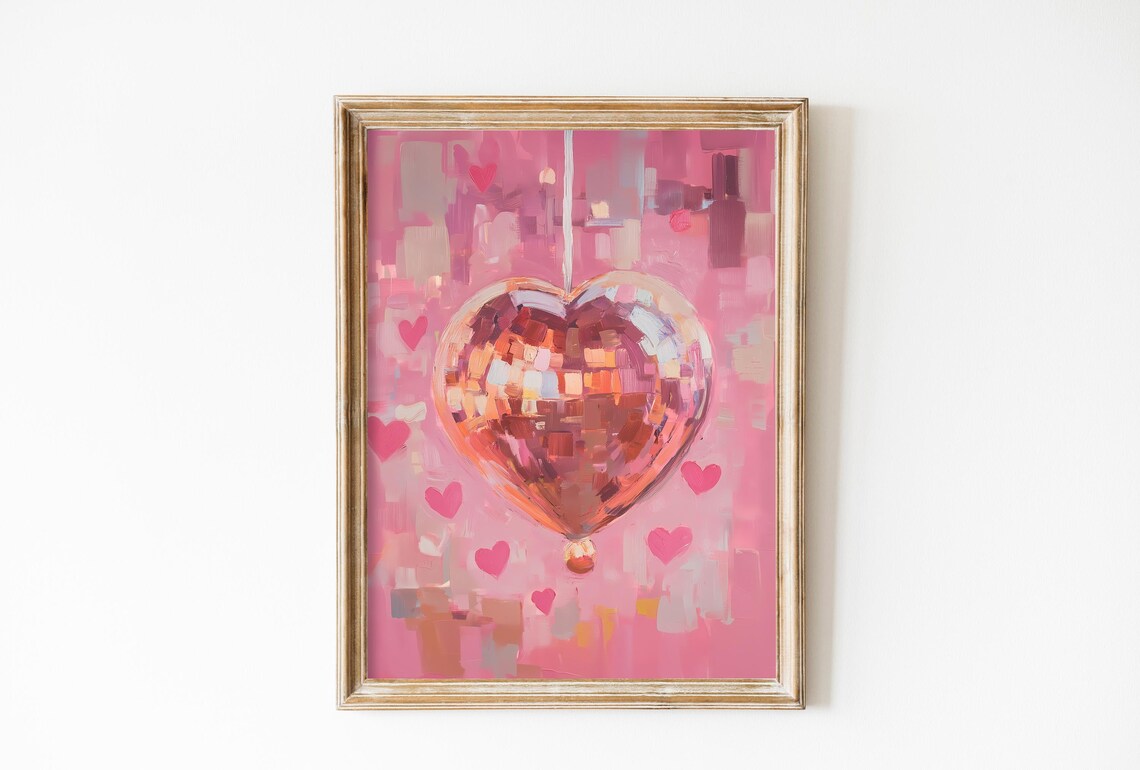Heart Disco Ball, Romantic Vintage Home Decor