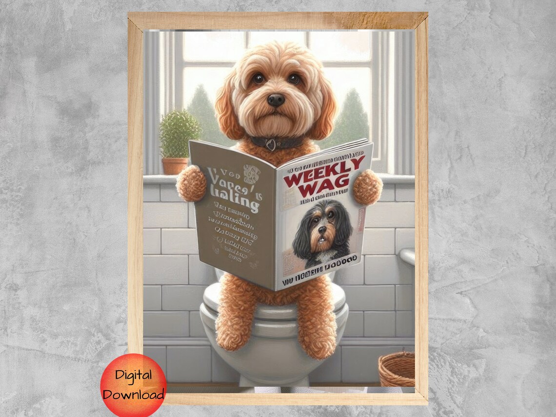 Funny Cockapoo Toilet Humour Bathroom Wall Art