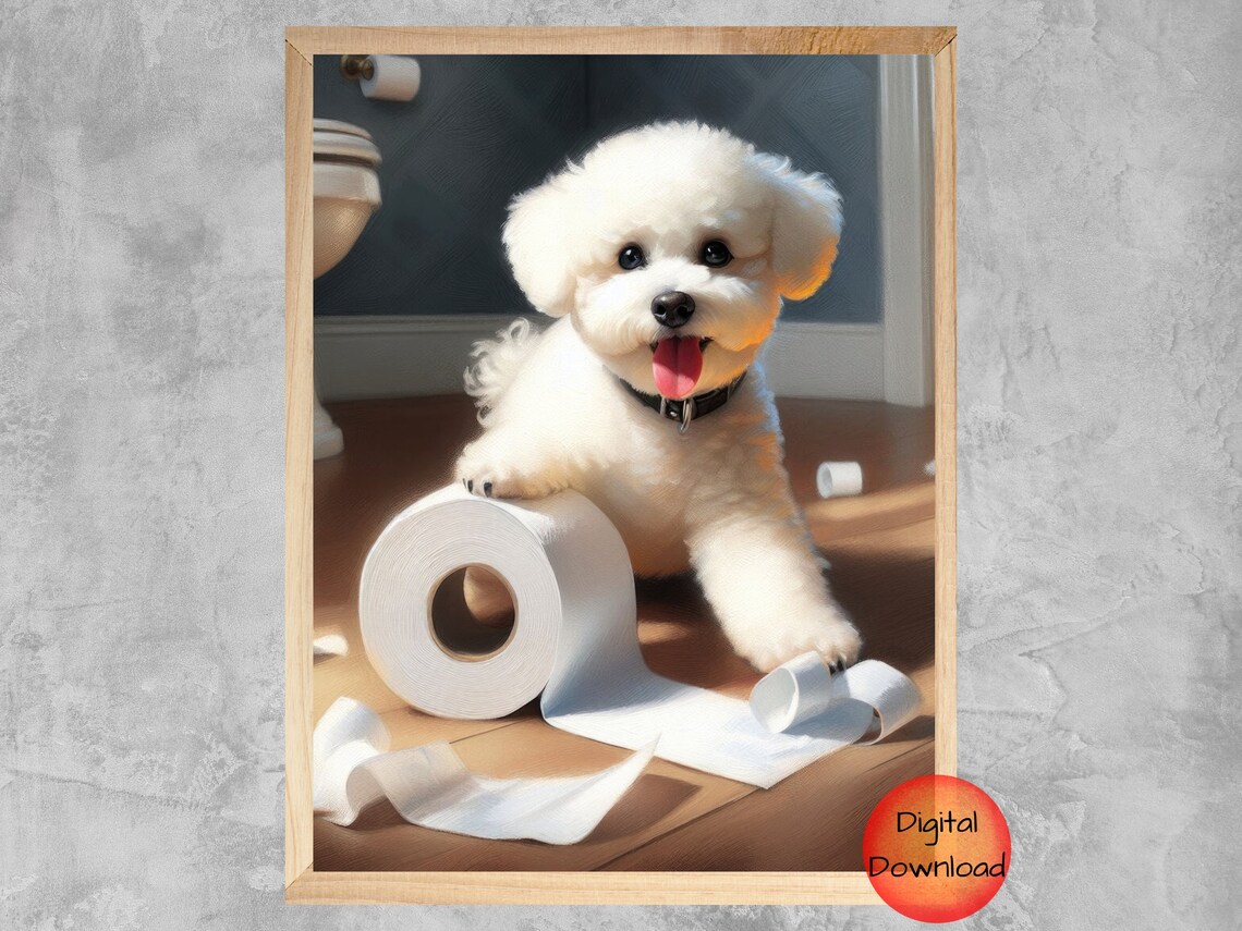 Bichon Funny Bathroom Humor Poster Print
