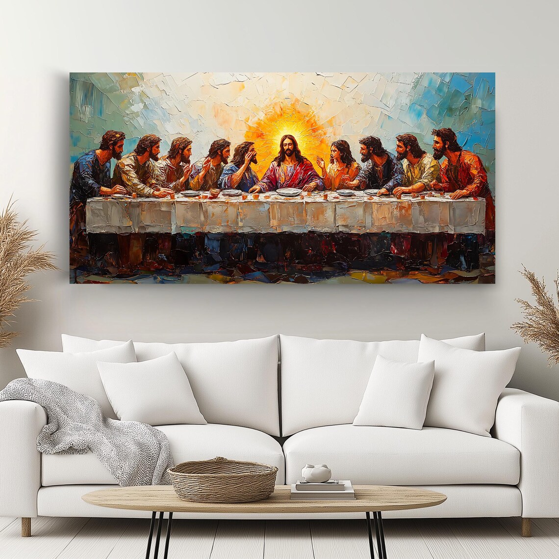 The Last Supper Impasto Oil Painting Christian Panoramic Wall Art - Image 2