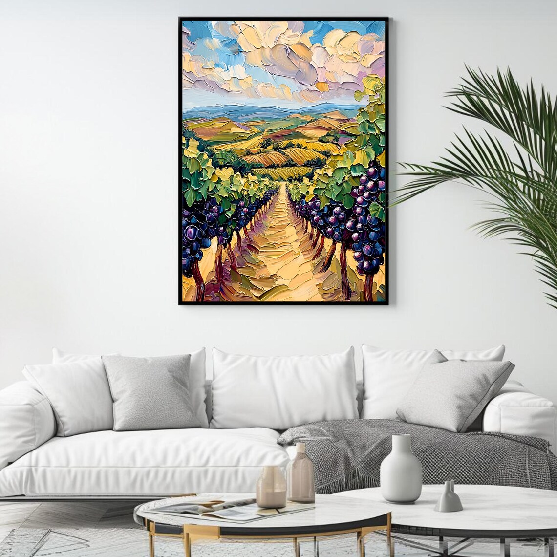 Tuscany Vineyard Landscape Art Print, Wine Country - Image 4