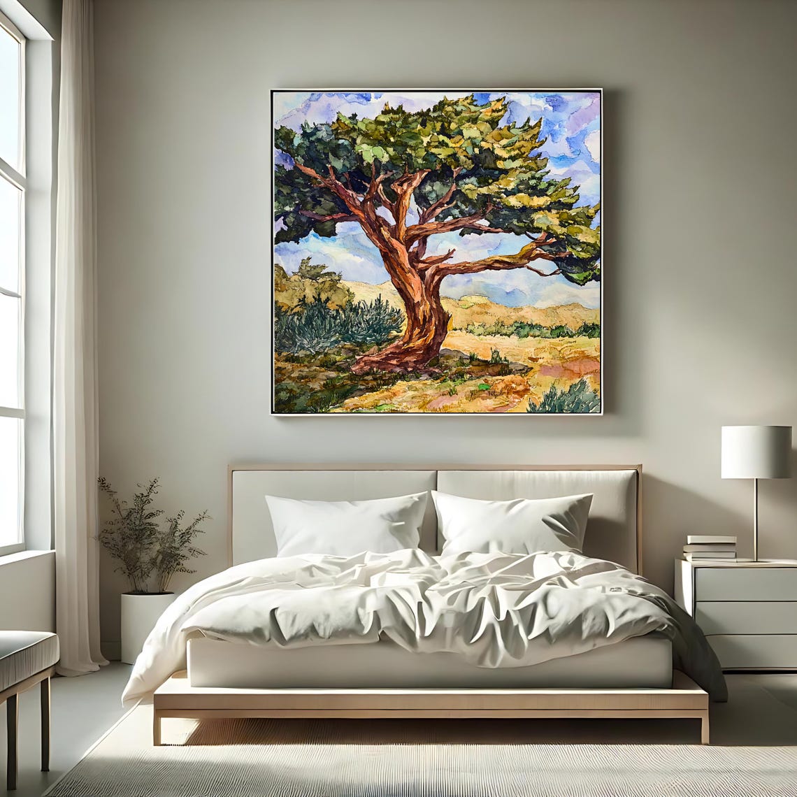 Ancient Tree Rustic Landscape Art Print - Image 2