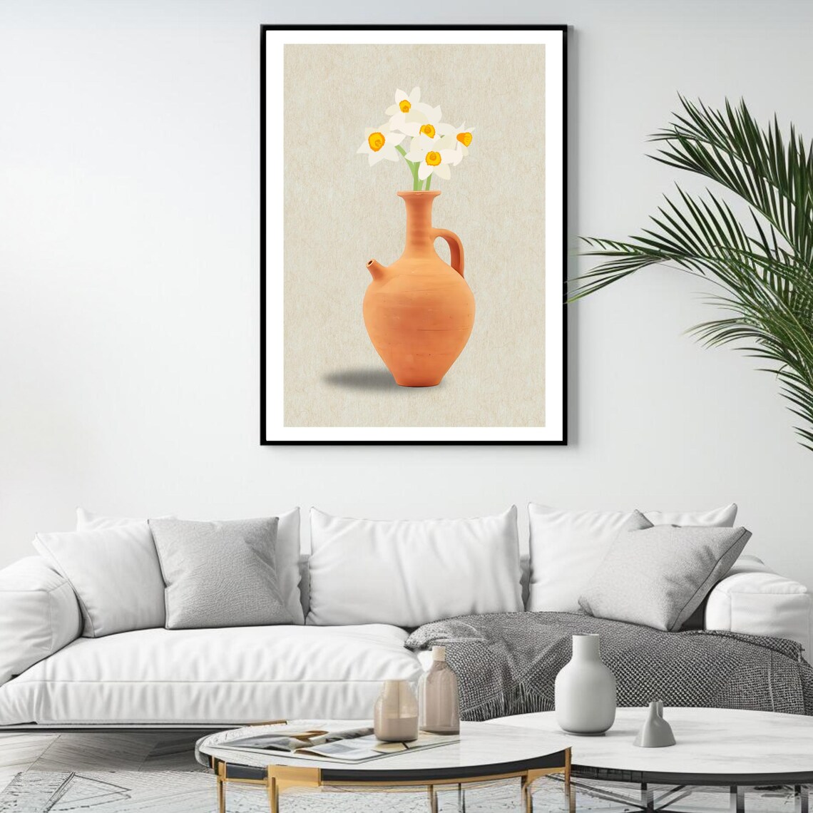 Lebanese Floral Art Vase, Rustic Botanical Art Print - Image 4
