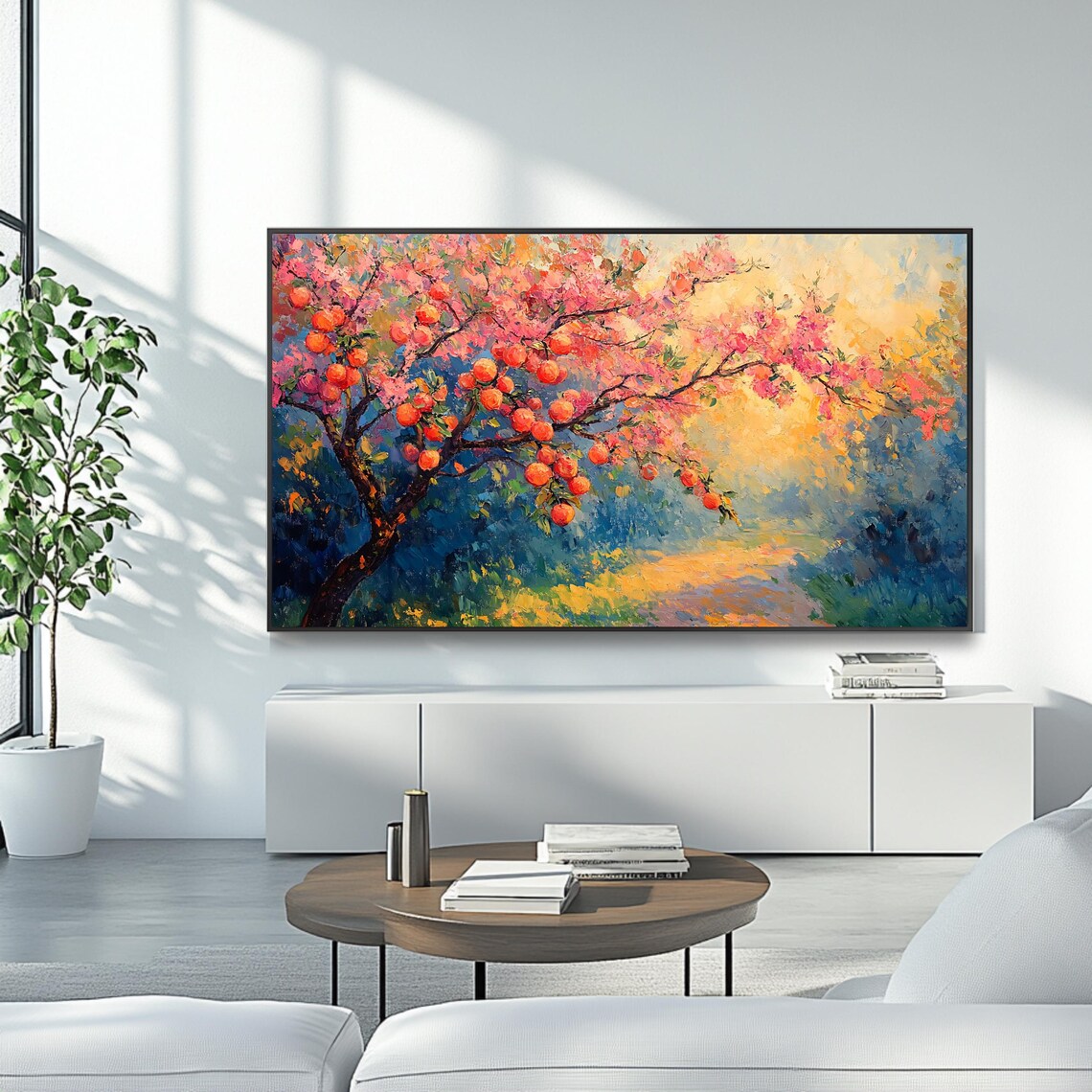 Blossoming Fruit Tree Art Frame Tv Roku Screensaver Vibrant Nature Painting - Image 4