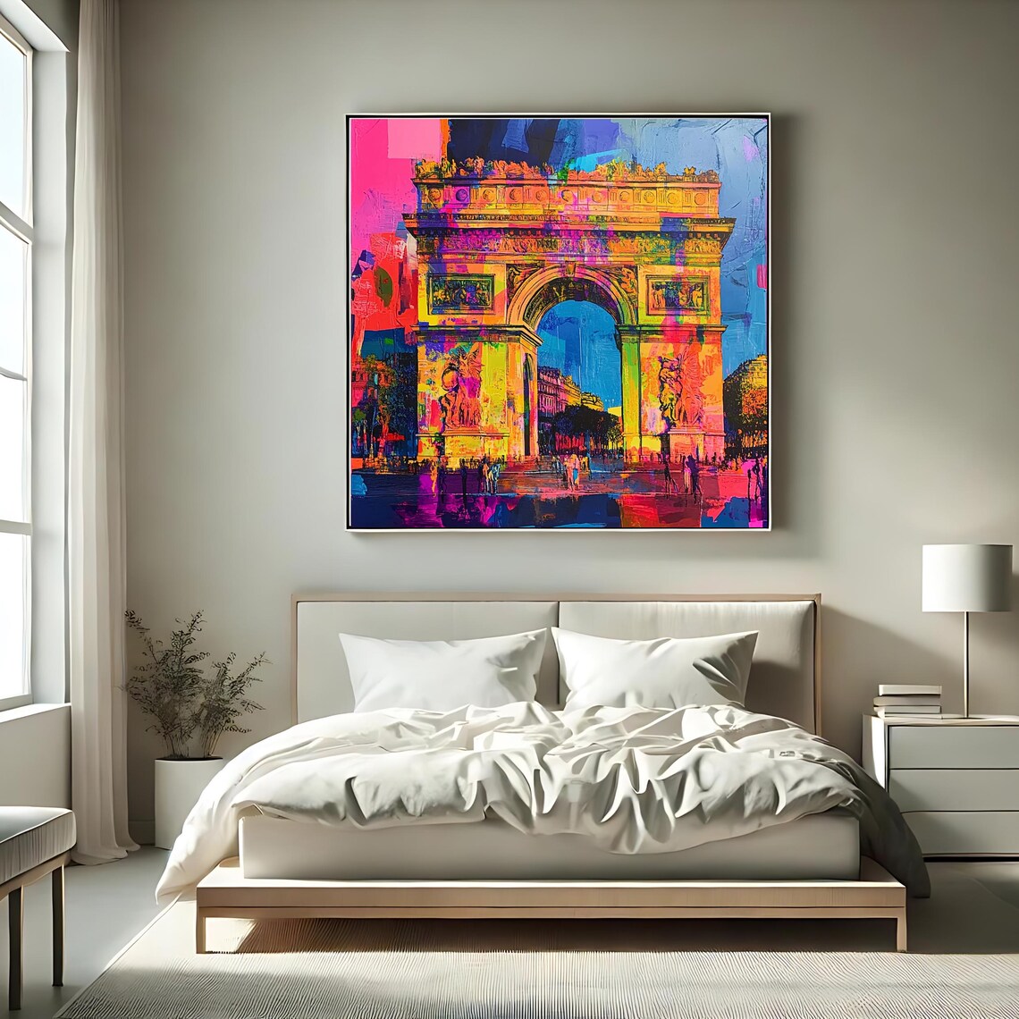 Arc De Triomphe Art Print, Vibrant Paris Decor - Image 3