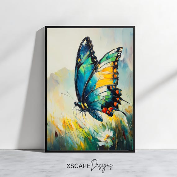 Butterfly Wall Art Print Vibrant Nature Artwork Colorful Wildlife Decor