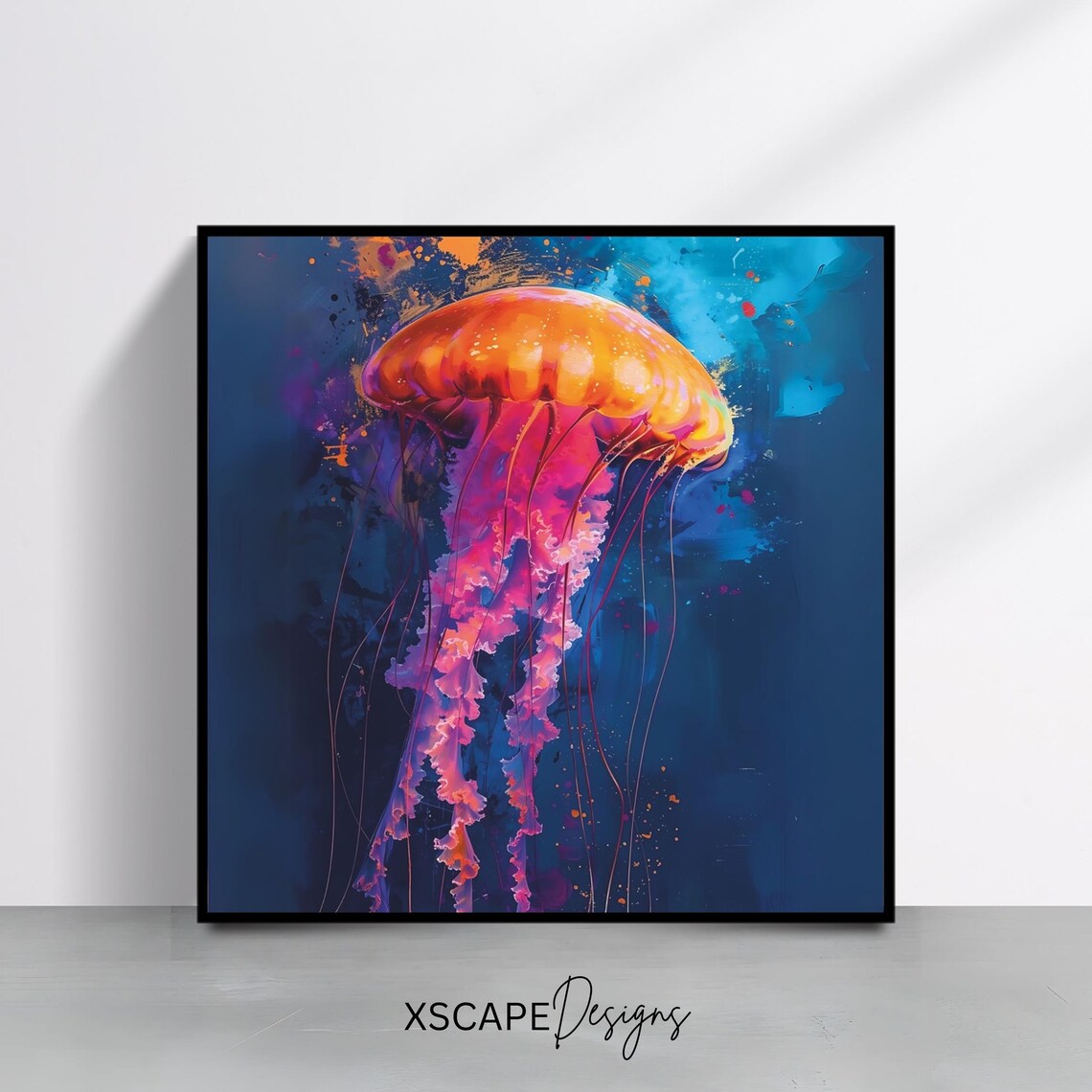 Jellyfish Abstract Ocean Art Print, Underwater Decor