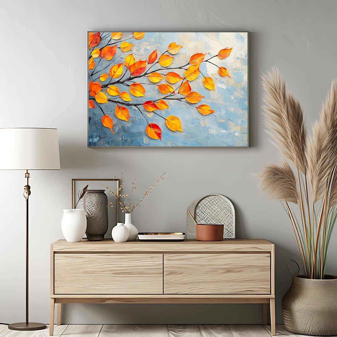 Abstract Autumn Branch, Modern Nature Art - Image 3