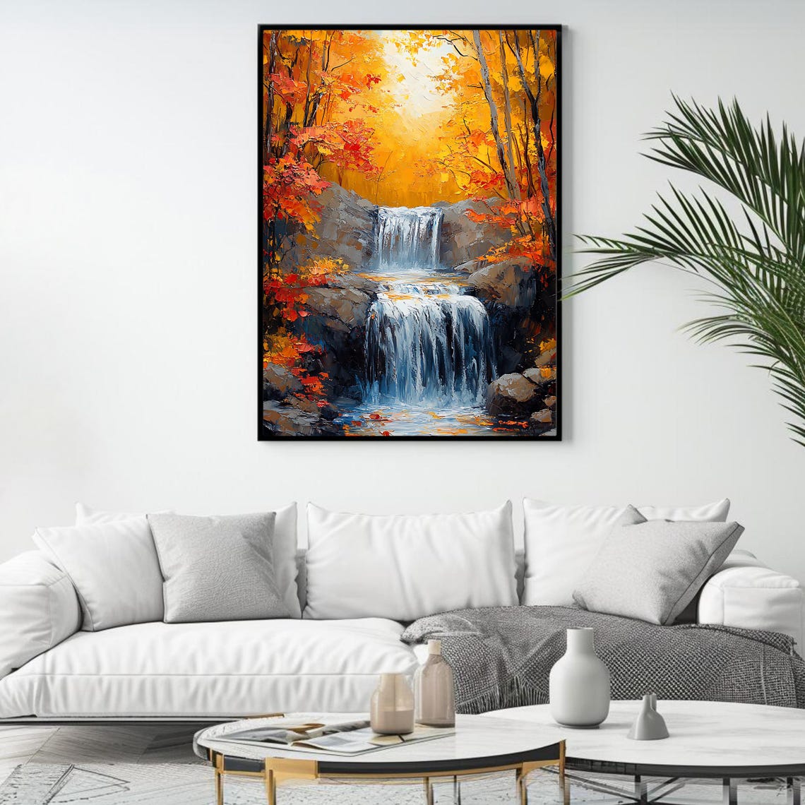 Autumn Waterfall Golden Forest Rocky Cascades Fall Foliage Poster - Image 4