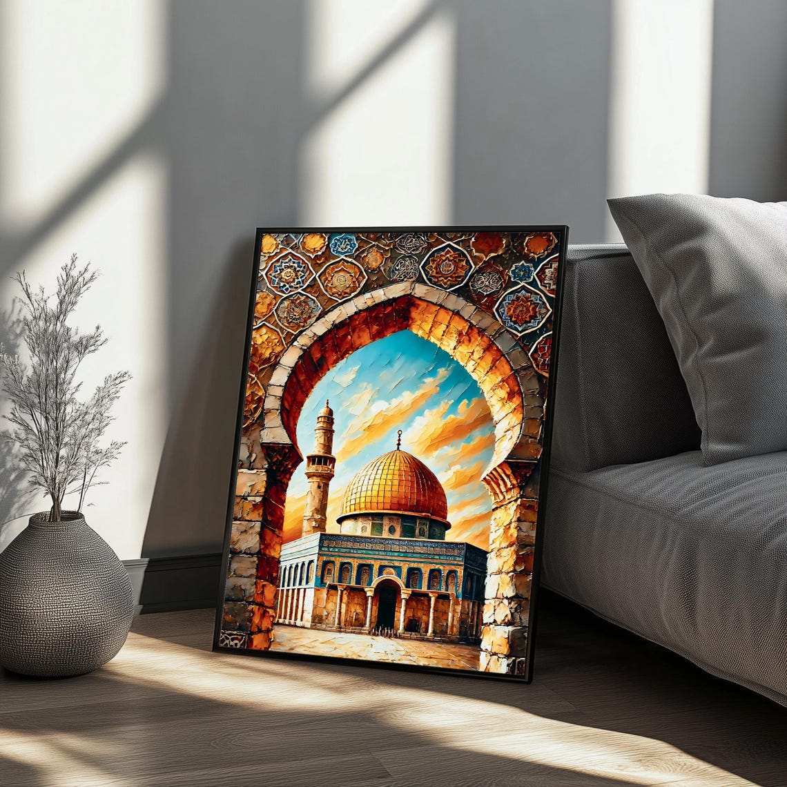 Dome Of The Rock Art Print Jerusalem Islamic Wall Decor Mosque Middle Eastern Architecture Muslim Home Poster - Image 3