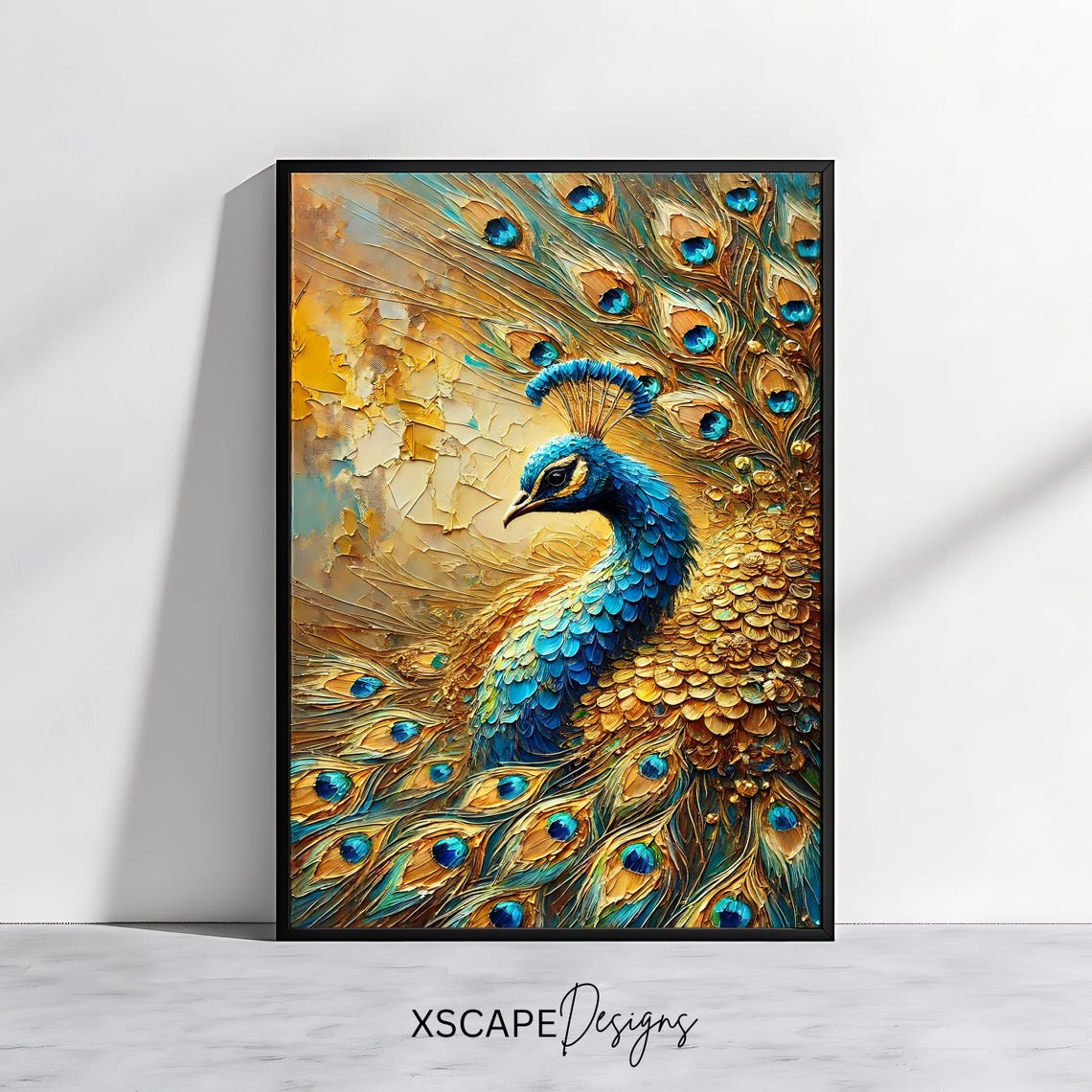 Peacock Art Print, Boho Wall Decor