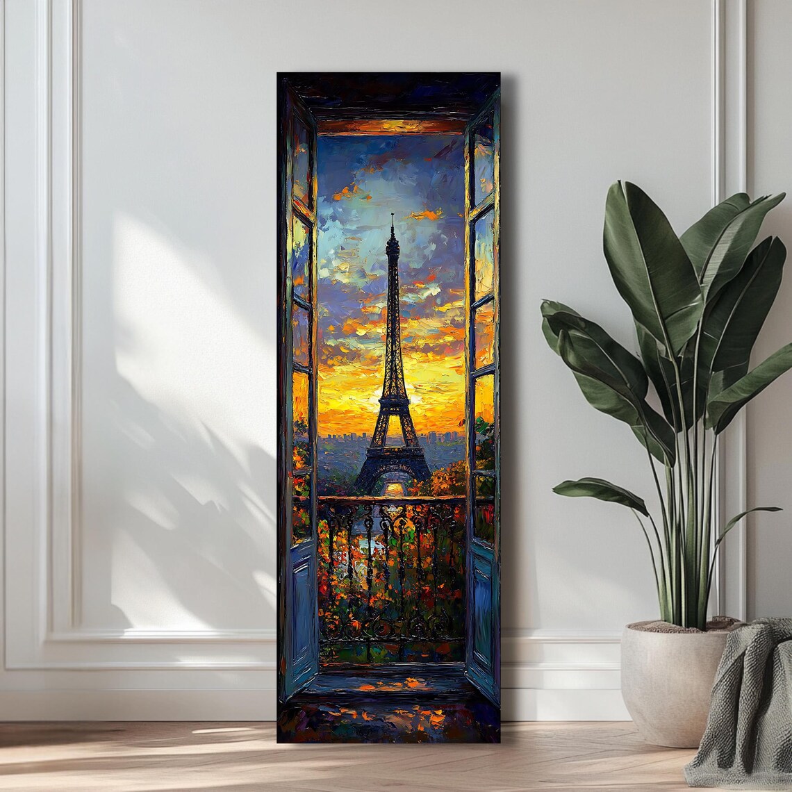 Paris Eiffel Tower Window View Art Print, Vertical Cityscape - Image 3