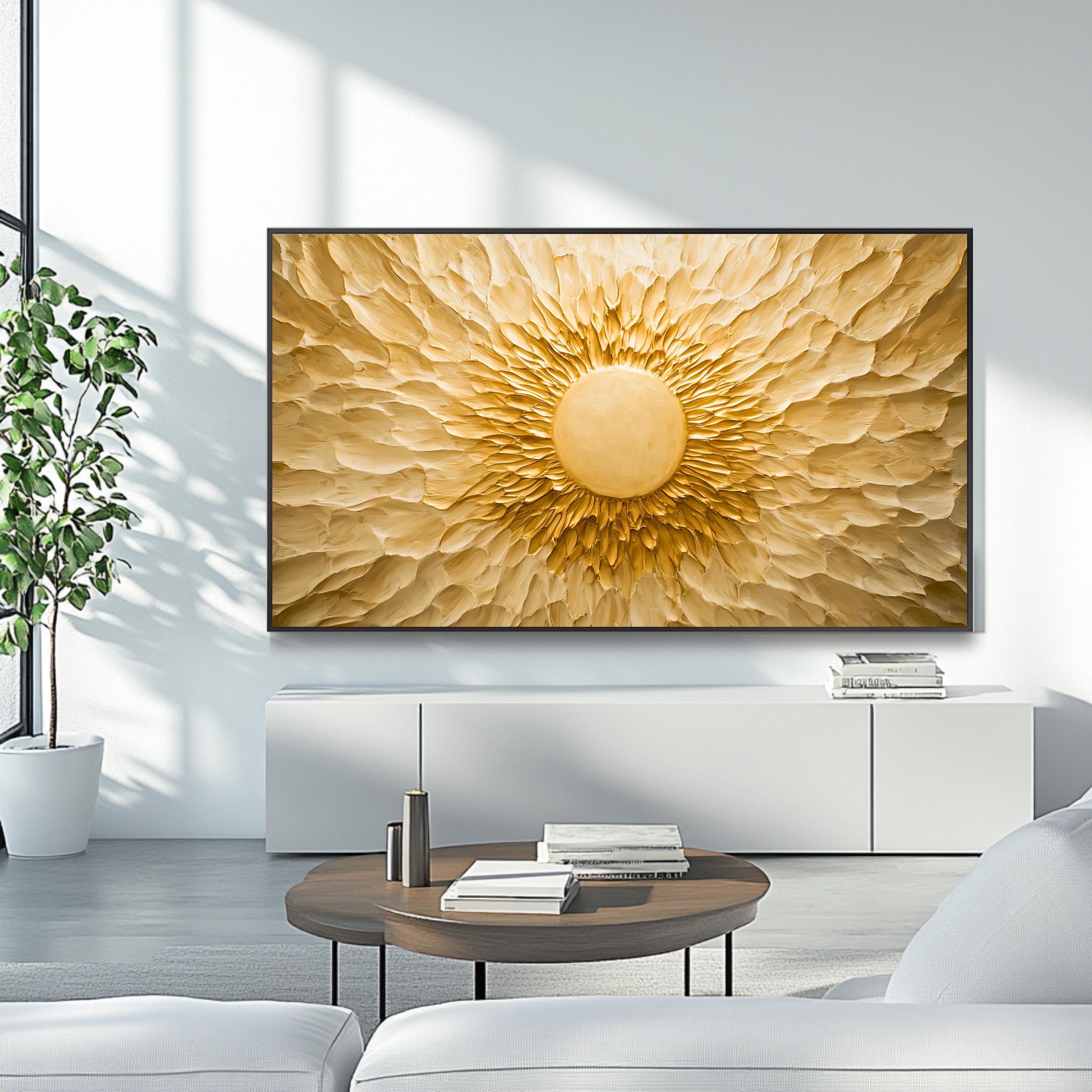 Golden Sunburst Textured Abstract Decor - Image 4
