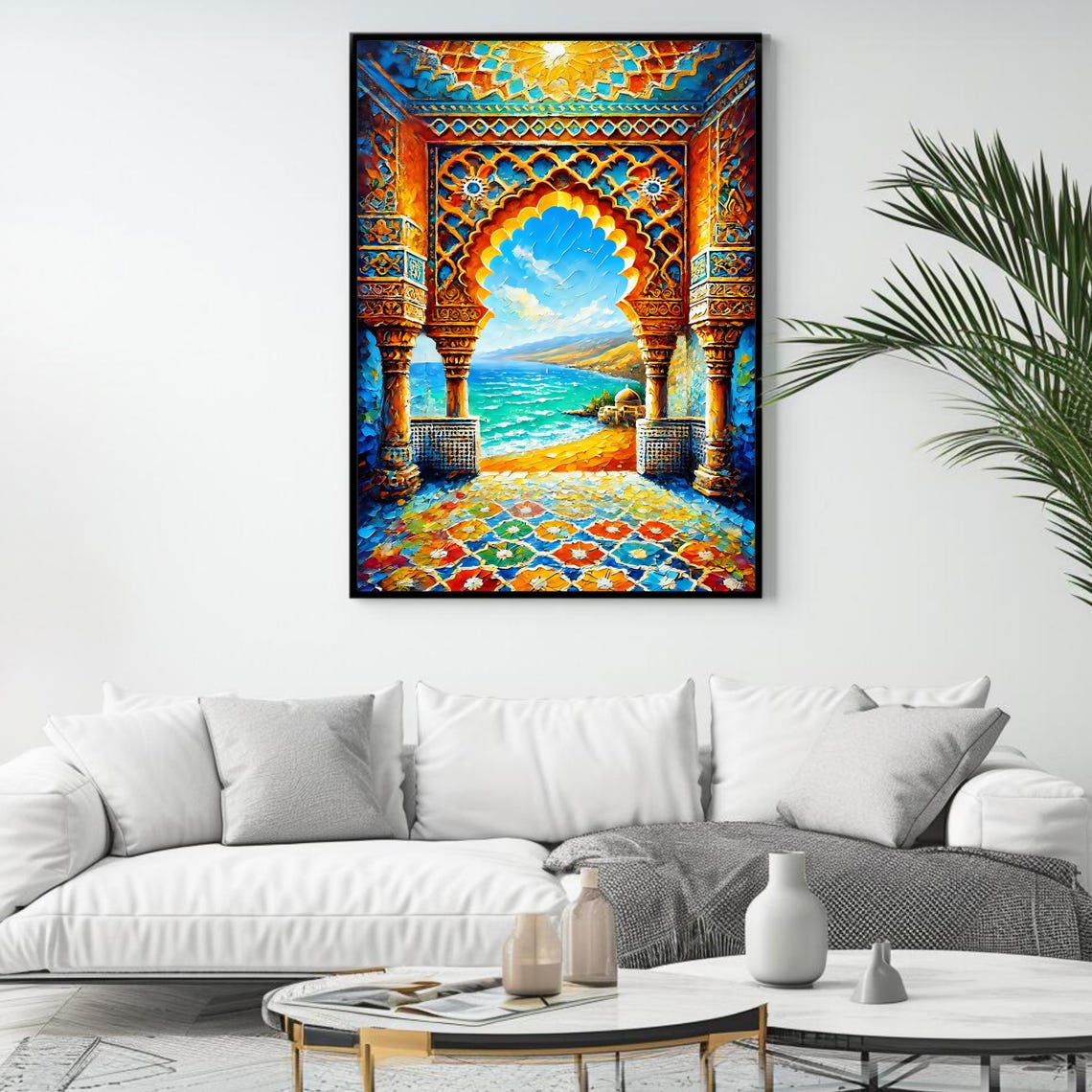 Moroccan Archway Art Vibrant Coastal Print Islamic Architecture Decor Colorful Wall Art Instant - Image 4