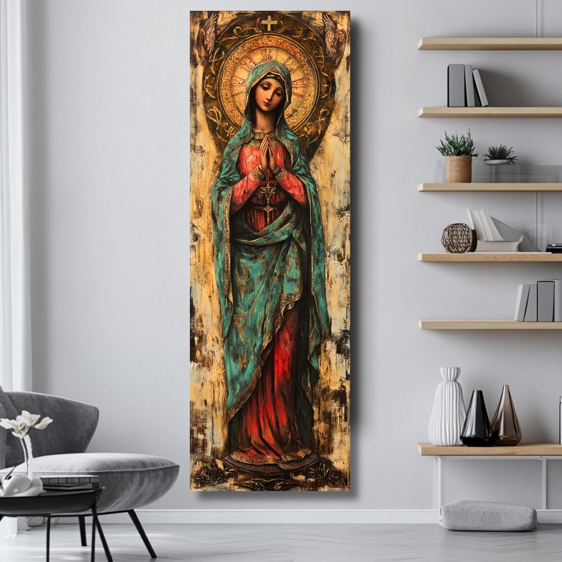 Virgin Mary Blessed Mother Religious Art Print - Image 4