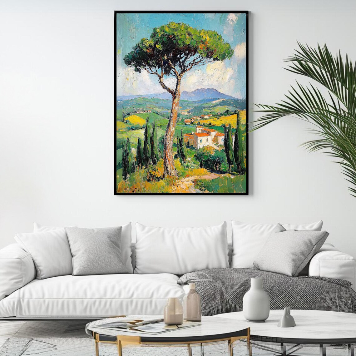 Tuscan Tree Art Print, Scenic Countryside Nature Decor - Image 4