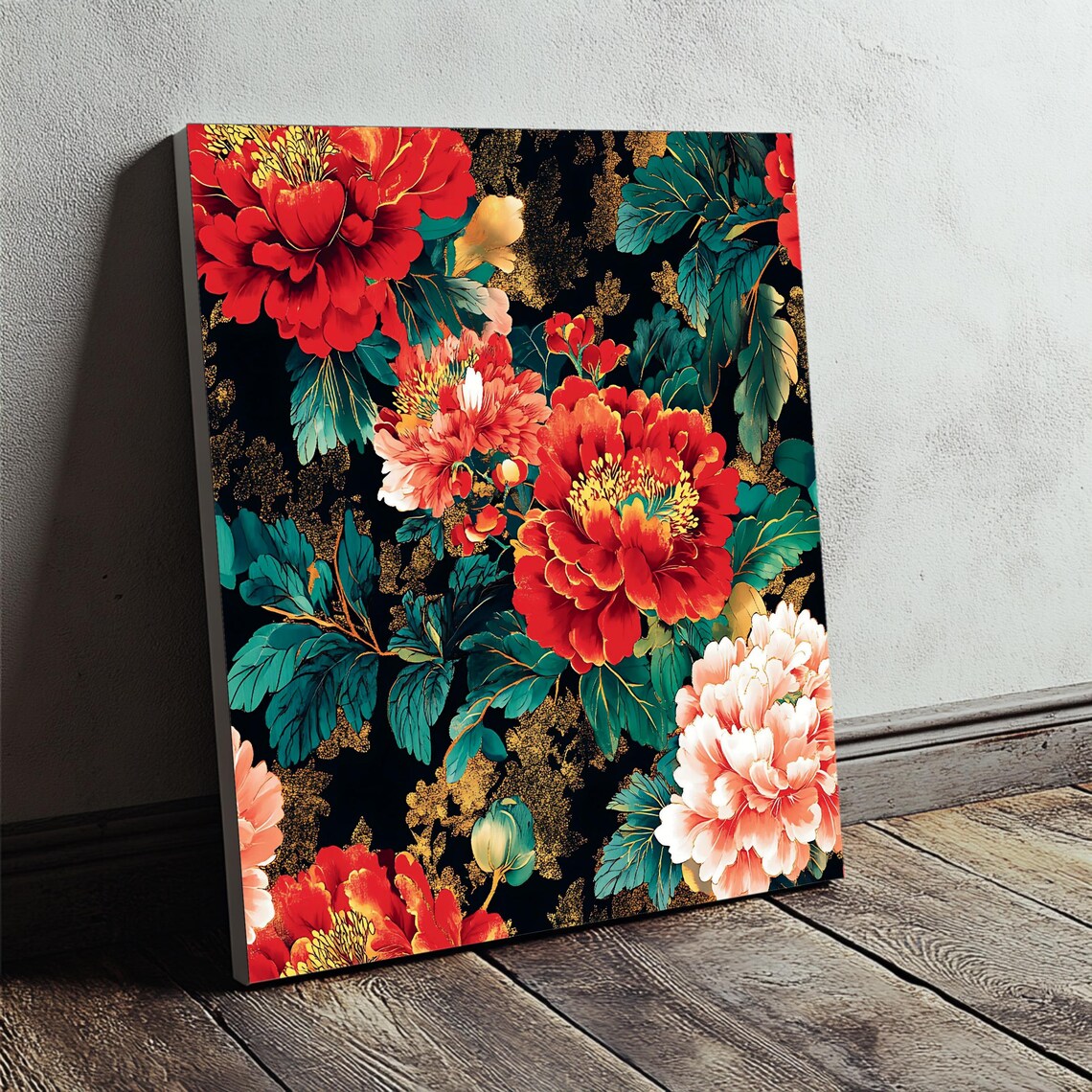 Peony Floral, Modern Botanical Art Print