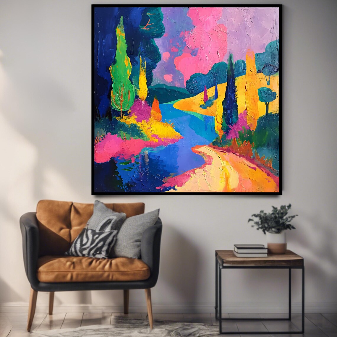 Abstract Landscape, Vibrant Countryside Art Print - Image 3