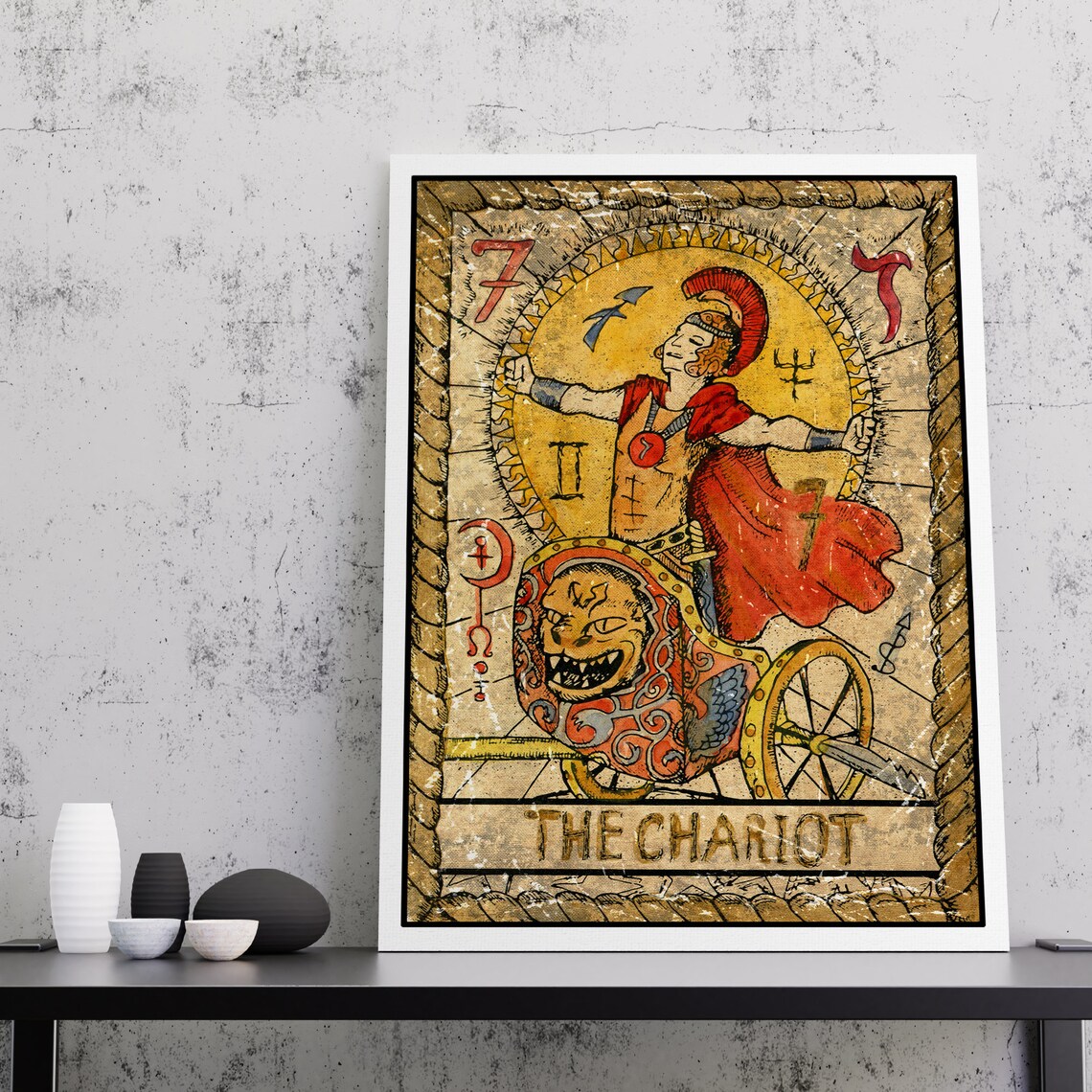 The Chariot Tarot Card Wall Art Print Tarot Print Tarot Card Print Tarot Card Art Print Tarot Card Wall Art Tarot Card Chariot