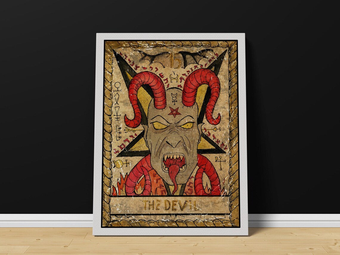 Devil Tarot Card Print Tarot Card Print Tarot Card Art Tarot Card Art Devil Tarot Devil Tarot Card Art Print Tarot Print Devil