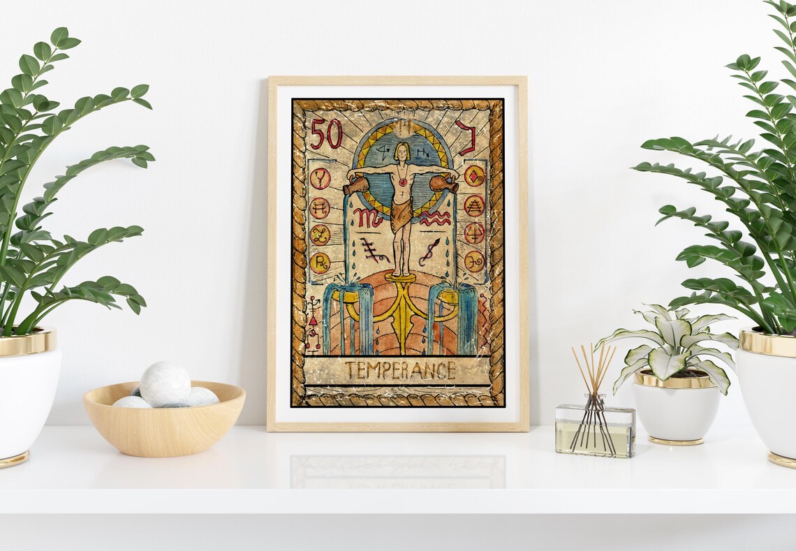 Temperance Tarot Card Wall Art Tarot Card Art Prints Spiritual Art Print Witchy Gifts And Decor Esoteric Artwork Print Tarot Gift Idea - Image 2