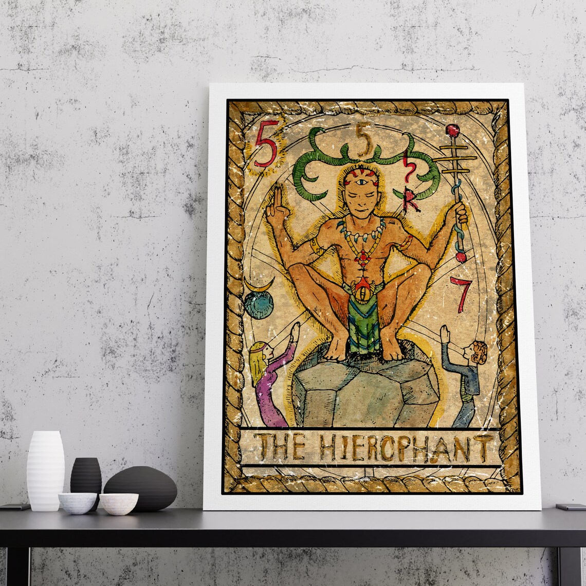 Hierophant Tarot Card Print Tarot Card Art Tarot Print Tarot Card Wall Art Hierophant Tarot Card Art Tarot Card Hierophant Art