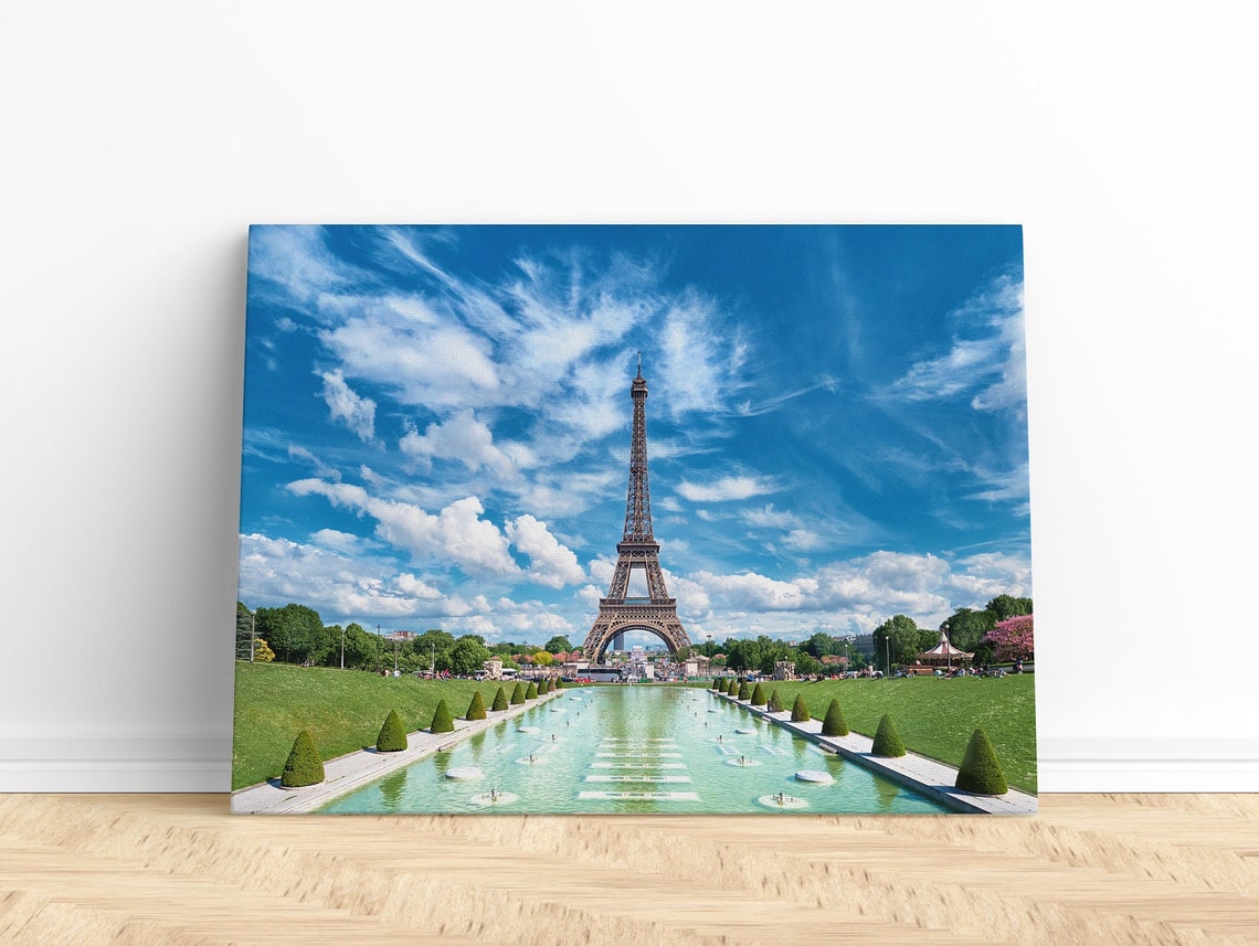 Eiffel Tower Over Trocadero Fountains In Paris Daytime Poster