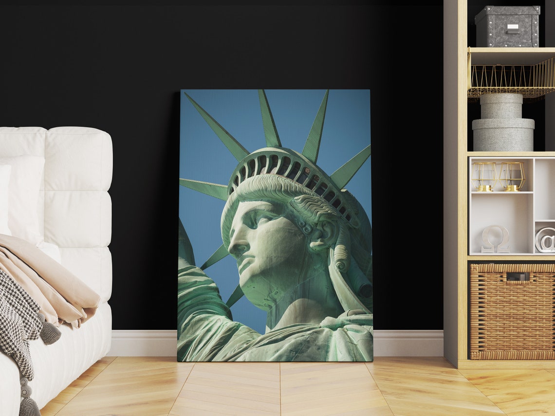 Statue Of Liberty Close Up Poster New York Landmark Against Blue Sky - Image 2